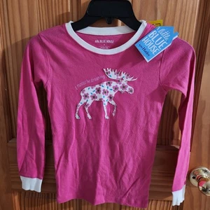 Girls' Long Sleeve little Blue House Adorable Adventure Jammie Top - Picture 1 of 2