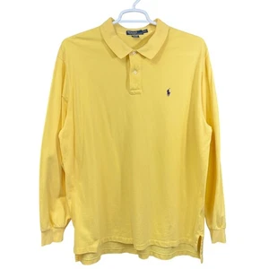 Polo By Ralph Lauren Mens Long Sleeve Yellow Polo Shirt XXL Casual Classic - Picture 1 of 3