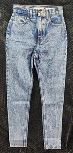 Pantalones de mezclilla American Apparel para mujer 25 cintura alta medio lavado mármol nuevos con etiquetas - Imagen 1 de 8