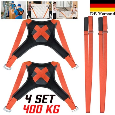 4x Tragegurte Umzug 2 Person Tragegurt Transportgurt Hebegurt Möbel Tragegurte - Bild 1 von 4