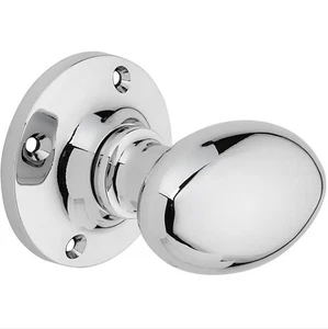 Perilla de puerta de mortaja ovalada - Cromada - Par × 3 - Interna - Palancas de diseño. - Imagen 1 de 2