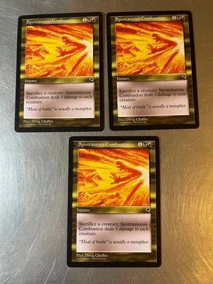 3x Spontaneous Combustion Vintage Tempest Magic Cards Light Play - Image 1 of 2