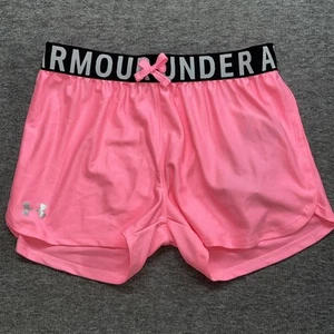 Under Armour Youth Girls' Play Up Solid Shorts YLG Pink 1351714 NWT - Picture 1 of 10