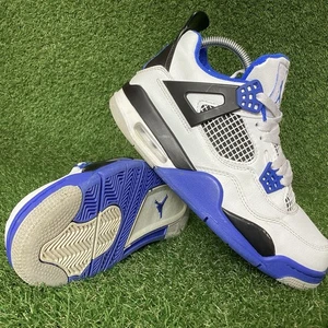 HERREN NIKE AIR JORDAN 4 RETRO MOTORSPORT WEISS/BLAU SPORTSCHUHE GRÖßE UK 6 (D13) - Bild 1 von 7