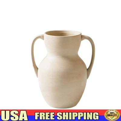 Jarrón de cerámica envejecida con dos asas gres decorativo acento para el hogar nuevo Foto 1 de 4