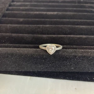 PANDORA 925 ALE Moments Elevated Sparkling Heart Ring Size 6.5 - Pre Owned - Picture 1 of 5