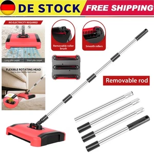 Teppichboden Kehrmaschine Manuell Teppichkehrer Teppichbesen Handschieber 43Zoll - Bild 1 von 18