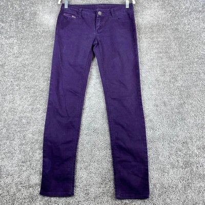 Pantalones de mezclilla City Streets de pierna recta para niños talla 5 púrpura tiro bajo 5 bolsillos Foto 1 de 4