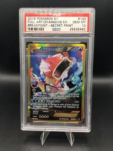 2016 POKEMON XY BREAKPOINT SECRET #123 FULL ART/GYARADOS EX PSA 10 - Picture 1 of 2