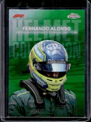 2024 Topps Chrome F1 Fernando Alonso Helmet Collection Green Refractor #/99 - Image 1 of 2