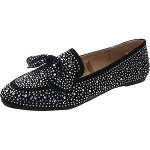 London Rag Womens Black Rhinestone  Ballet Flats 5 Medium (B,M) BHFO 9220 - Picture 1 of 2