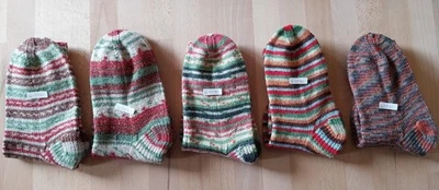 5 Paar handgestrickte Wollstrümpfe Gr. 39/40 - Bild 1 von 4