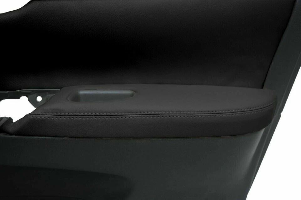 Cubierta del panel de la puerta del reposabrazos de cuero sintético negra para Nissan Sentra 2013-2019 Foto 1 de 4