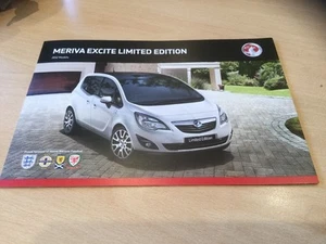 VAUXHALL MERIVA EXCITE LIMITED 2012 MODELS Sales Brochure VM1109629 6 Pages - Picture 1 of 2