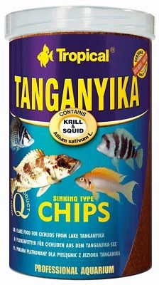 TROPICAL TANGANYIKA CICHLID Chips COLOUR ENHANCING FISH FOOD 30% Krill