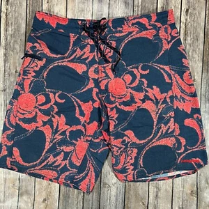Patagonia Wavefarer 21" Board Shorts Floral Hawaiian 33x10 Mens Blue Red Swim - Picture 1 of 8
