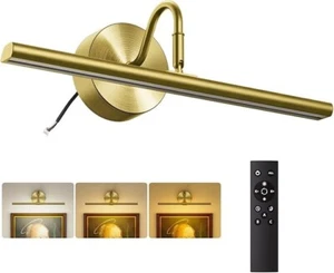 Wall light with remote, hard wired LED picture light for wall Brass - Picture 1 of 5