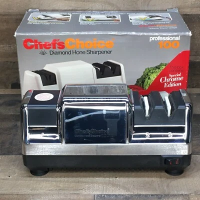 Chefs Choice 100 Diamond Hone Knife Sharpener 100 Professional Heavy-Duty Chrome - Image 1 of 4