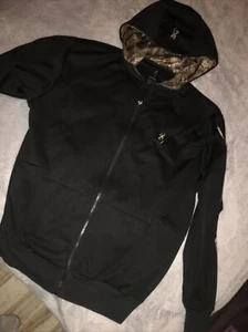 browning hoodie Sz med full zip Good Condition ,Some Pulls On Back As Shown - Picture 1 of 9