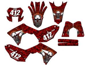 2019-2024 CRF 450 X FLAMING GEARHEAD Red Senge Graphics Kit Compatible with H... - Picture 1 of 10