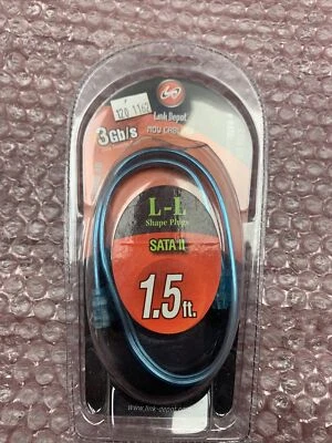 New Link Depot SATA II L-L Shape plug Cable 1.5 feet SATA2-1.5-UVB - Image 1 of 4