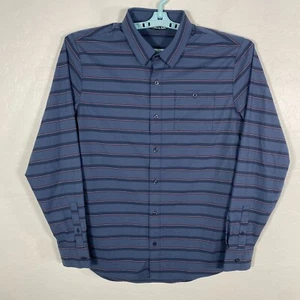 Travis Mathew Shirt Mens Large Blue Performance Golf Button Up Long Sleeve - Picture 1 of 9