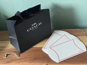COACH Black Shopping Bag 10.75x8x5” + 3 White Boxes 6x5” - Picture 1 of 6