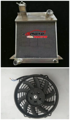 Aluminum Radiator + Fan For 1954-1968 1967 1966 1965 Morgan Plus 4 Four 2.1L - Image 1 of 4