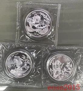 3PCS,1994-1995-1996 China 1oz 10YUAN Panda Silver Coins , Panda coin,no COA - Picture 1 of 4