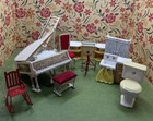 Vintage Dollhouse Furniture Mixed Lot Petite Princess Piano Littles Sink