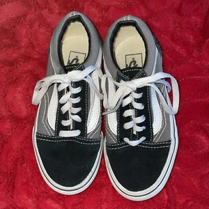 VANS Off The Wall Zapatillas de Skate de Parte Baja Old Skool Negro Blanco Gris Niños 11.5 - Imagen 1 de 7