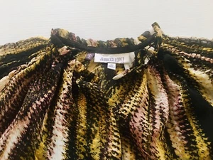 Jennifer lopez Womens Sheer Top Multicolor Long Sleeve X-Small Button Up Belted - Picture 1 of 8