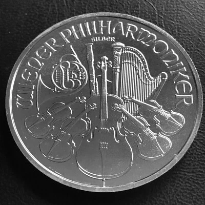 Silver Euro Austrian Philharmonic 2008 1 oz coin 999 Prooflike Key Date 1st year - Image 1 of 2