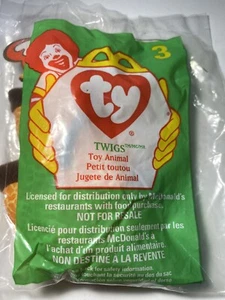 NIP McDonalds 1993 Tag Ty Teenie Beanie Baby Twigs The Giraffe 1998 Package # 3 - Picture 1 of 5