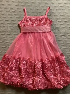 Kleine Mädchen rosa Rüschen Blume Spitze Spaghettiträger Fliege Größe 10 Bonnie Jean - Bild 1 von 9