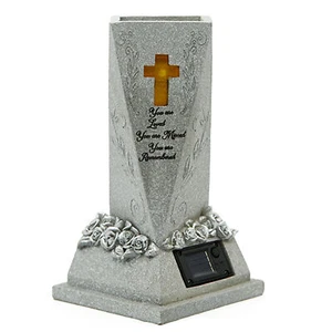 Solar Cemetery Grave Vase with LED for Fresh Artificial Flowers Headstones - Picture 1 of 12