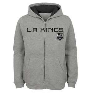 Outerstuff Los Angeles Kings NHL Boys Youth (8-20) Stated Full Zip Hoodie, Grey - Picture 1 of 5