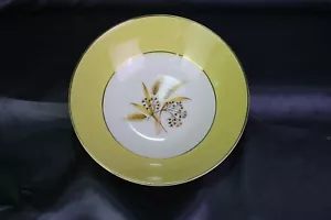 Century Service 8 " Round Vegetable Serving Bowl Gold Rim Wheat USA - Picture 1 of 6