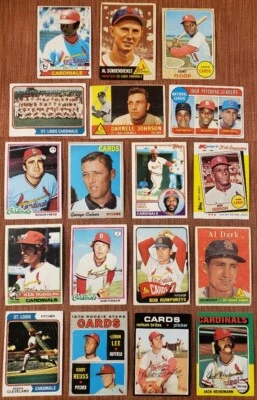 Cardinals Baseball Cards Bob Gibson Schoendienst Ozzie Smith Lou Brock Flood - Image 1 of 4
