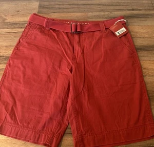 Missimo Herren rot Chino Shorts neu mit Etikett 34 Gürtel 10" Schrittlänge - Bild 1 von 10