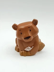 2017 Fisher Price Little People BROWN BEAR GRIZZLY w/ FISH Share Care Zoo Figure - Picture 1 of 5