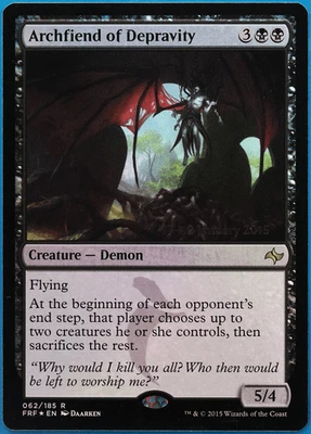 Archfiend of Depravity (Prerelease) FOIL Fate Reforged Promos NM (499814) - Image 1 of 2