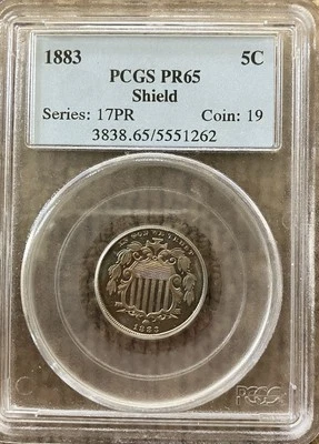1883 Proof 65 Shield Nickel PCGS - Image 1 of 4