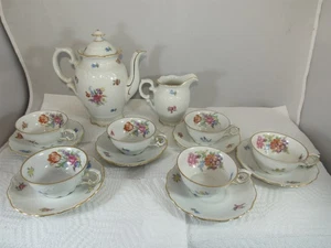 15 PIECE SET BAVARIA SCHUMANN GERMANY US ZONE TEA KETTLE, CREAMER, CUP & SAUCER  - Picture 1 of 10