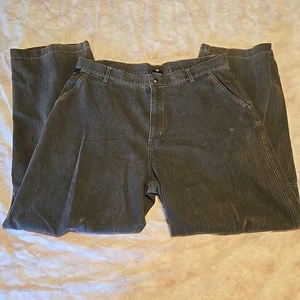 Kuhl Pantaloni a Spina di Pesce Robusti Uomo Verde 38x32 Righe Baggy Y2K Skater Distress - Foto 1 di 14