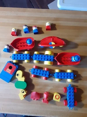 Lego Duplo Vintage Lot , boats captains ,vehicles, train pieces  .people,  more - Image 1 of 4