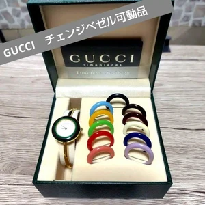 Orologio Donna Gucci Change Lunetta Quadrante Bianco 12 Colori Oro Prodotto Funzionante JP - Foto 1 di 10