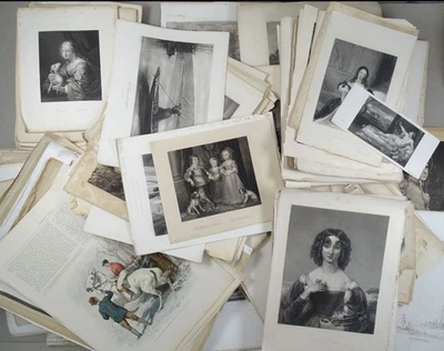Großes Konvolut Graphiken 400+ Stahlstiche Portraits Religiöses Genre 19. Jh. - Bild 1 von 4