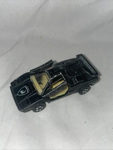 Vintage Playart Lamborghini Countach LP500S 1985 nero Hong Kong 1:64 porte apribili - Foto 1 di 5