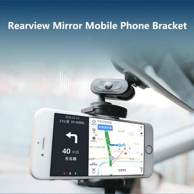 Bracket Rearview Phone holder Mirror Car Holder Universal Auto Adjustable Stand - Image 1 of 4